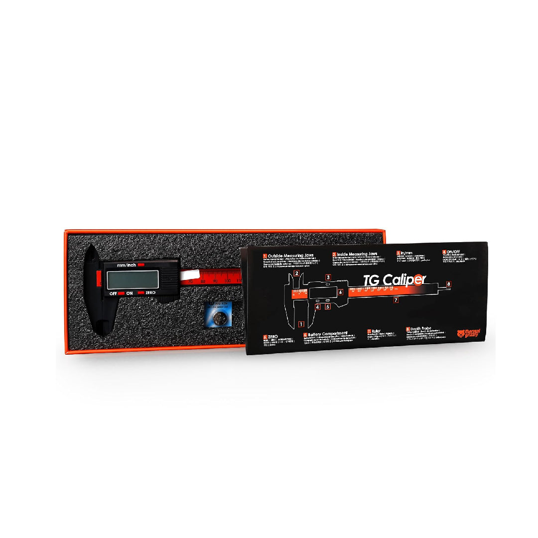Thermal Grizzly Digital 150 mm / 6 in ABS Plastic Caliper Internal/External/Depth/Step Measurements - TG-CAL-150