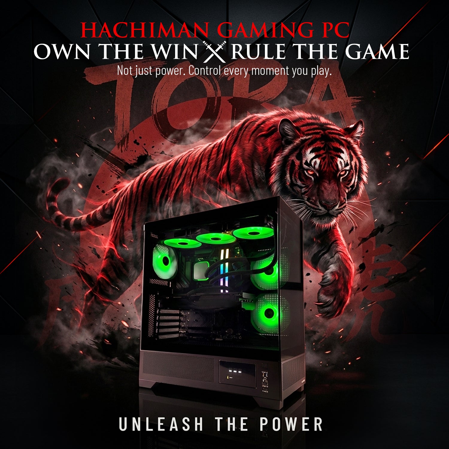 Hachiman PC Tora Gaming PC, AMD Ryzen 7 7800X3D, NVIDIA GeForce RTX 5070 12GB, 32GB DDR5 6400MHz RGB, 2TB Gen4 NVMe SSD, 360 A-RGB AIO, Wi-Fi 6, Windows 11 Home, Desktop Computer