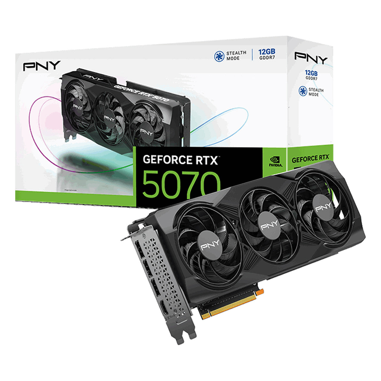 PNY NVIDIA GeForce RTX 5070 Triple Fan Graphic Card - 12 GB GDDR7 - PCIe 5.0 x16 - 250 W VCG507012TFXPB1