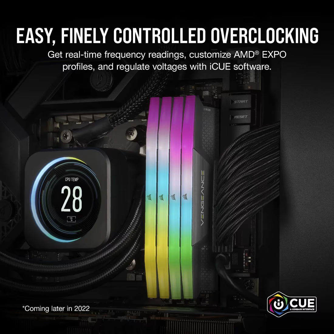 Corsair Vengeance RGB DDR5 64GB (2x32GB) 6000MHz CL40 RAM AMD Expo & Intel XMP 3.0 Compatible (Gray) - CMH64GX5M2D6000Z40