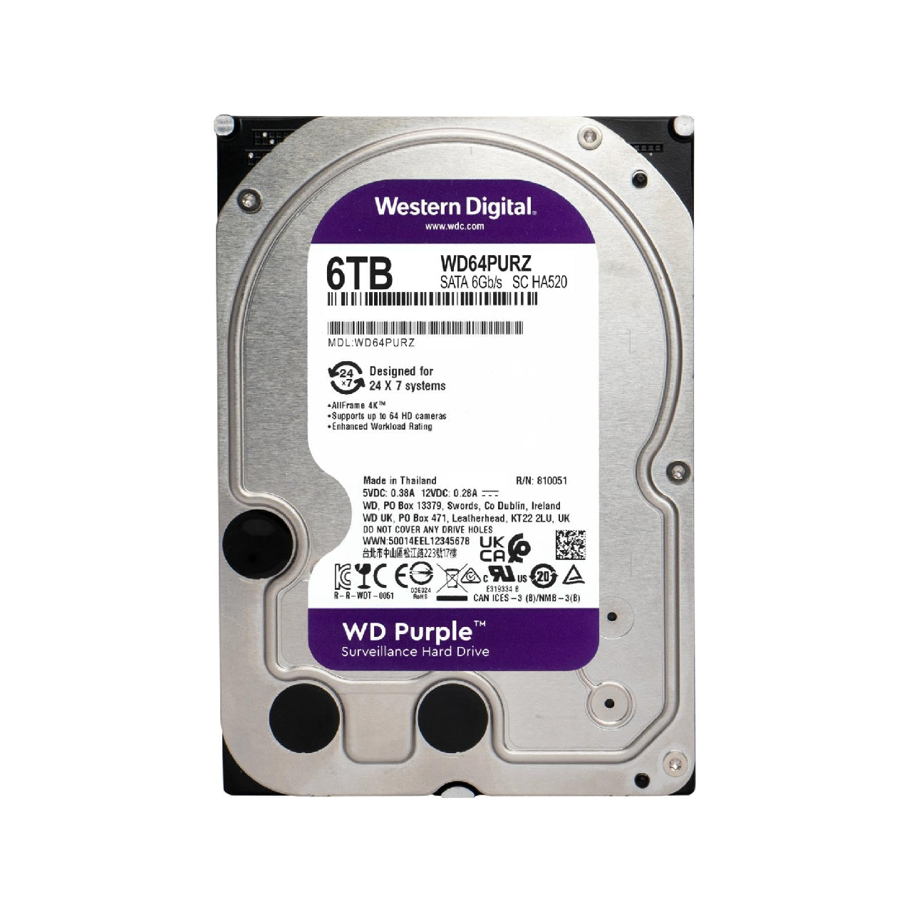 WD Purple 6 TB Surveillance Internal Hard Drive - WD64PURZ – AAAWave WD Purple 6 TB Surveillance Internal Hard Drive - WD64PURZ – AAAWave