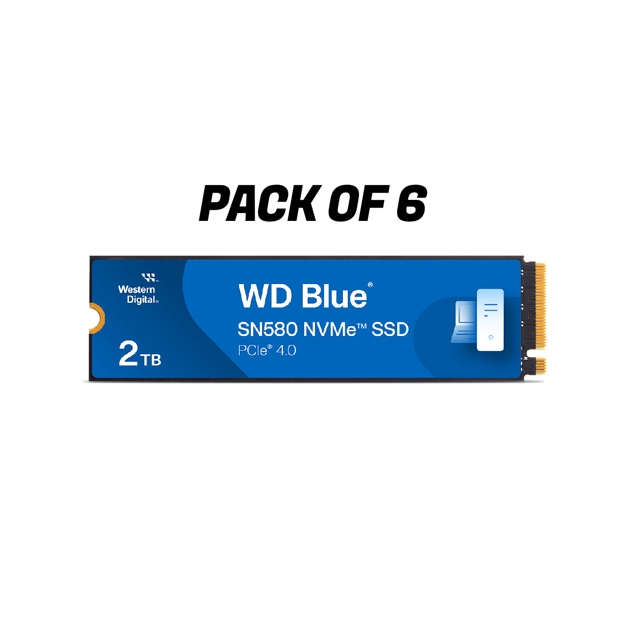 WD 2TB WD Blue SN580 NVMe Internal Solid Sate Drive (Pack of 6) - WDS200T3B0E