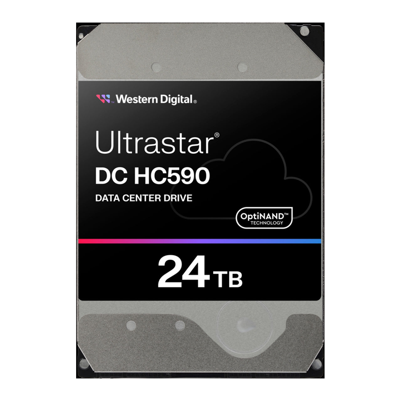 The WD Ultrastar DC HC590 24TB is a high-capacity 3.5" SATA hard drive designed for enterprise data storage and 24/7 operation.