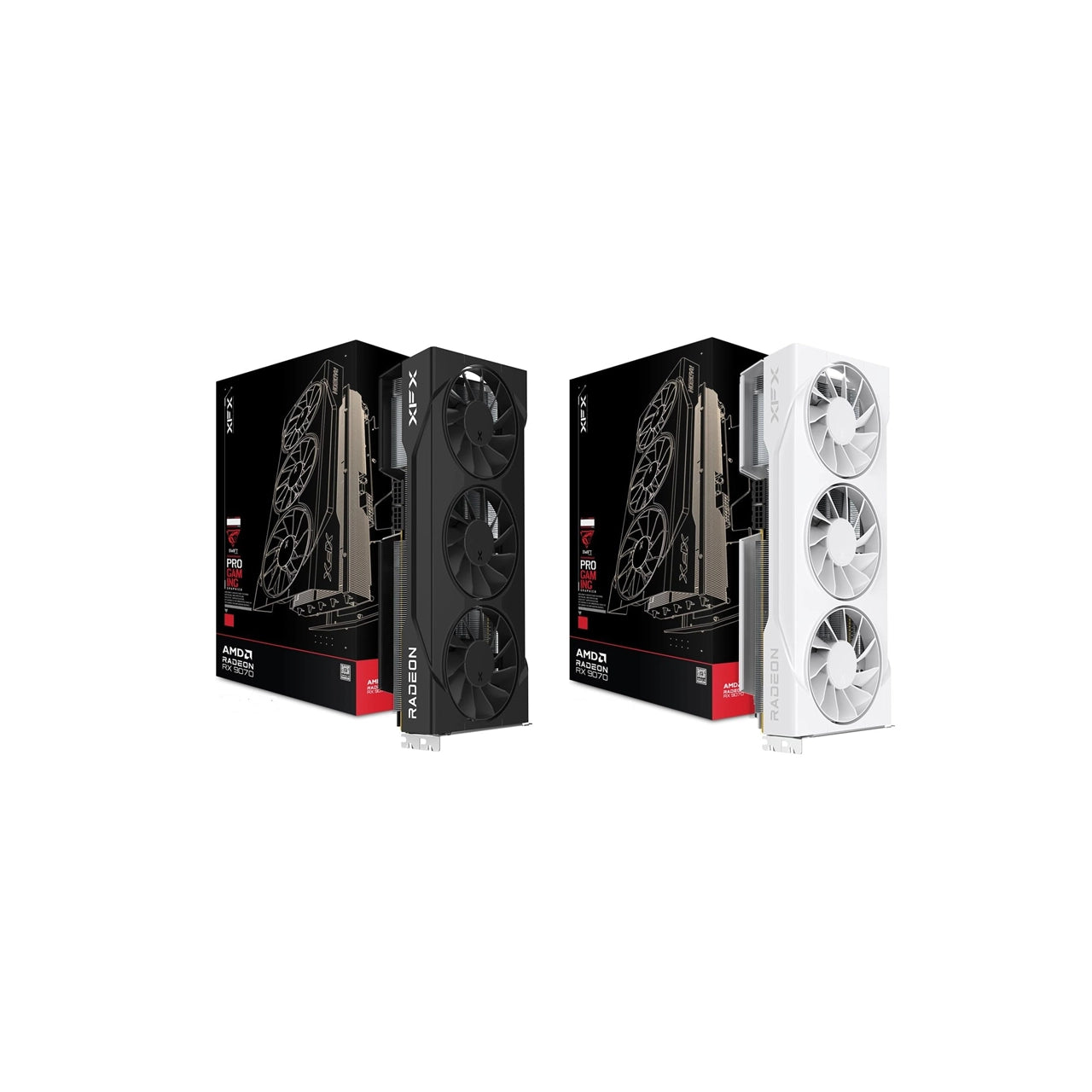 XFX Swift AMD Radeon RX 9070 GRE | 12GB GDDR6 Triple Fan RDNA 4 Graphics Card | HDMI 3xDP | Black/White