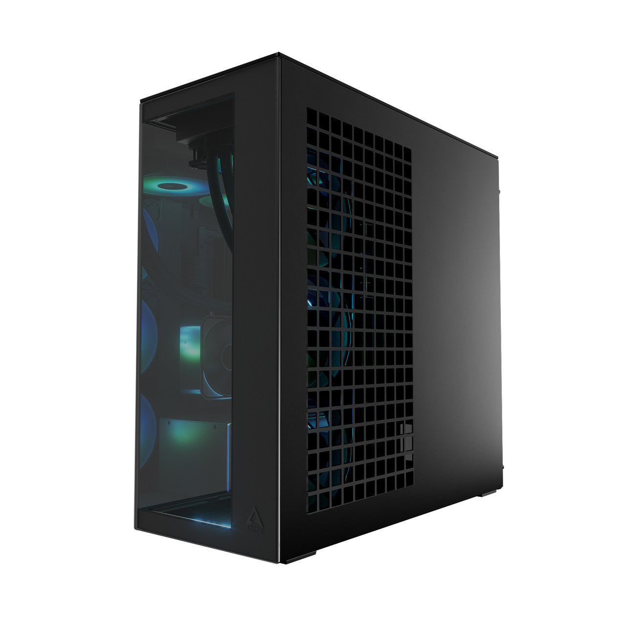 Arctic Xtender VG PC Case-Mid Tower-Tempered Glass Panel-Included A-RGB Fans-Vertical GPU Mounting Kit (Black) ACPCC00016A