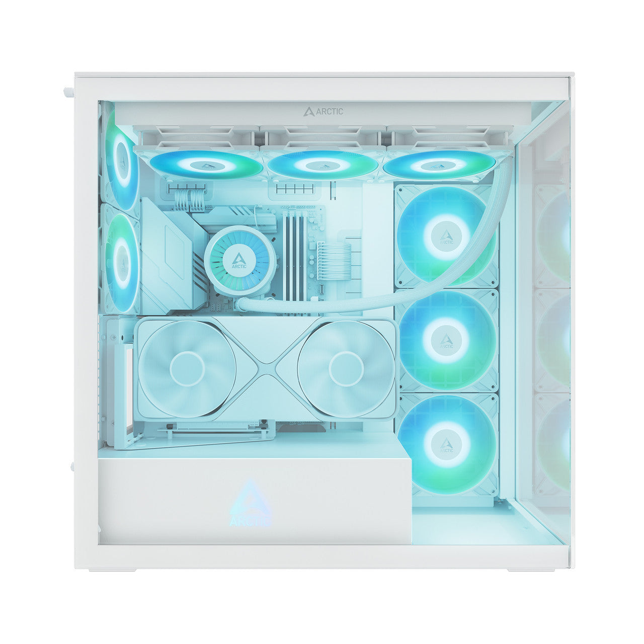 Arctic Xtender VG PC Case-Mid Tower-Tempered Glass Panel-Included A-RGB Fans-Vertical GPU Mounting Kit (White) ACPCC00017A