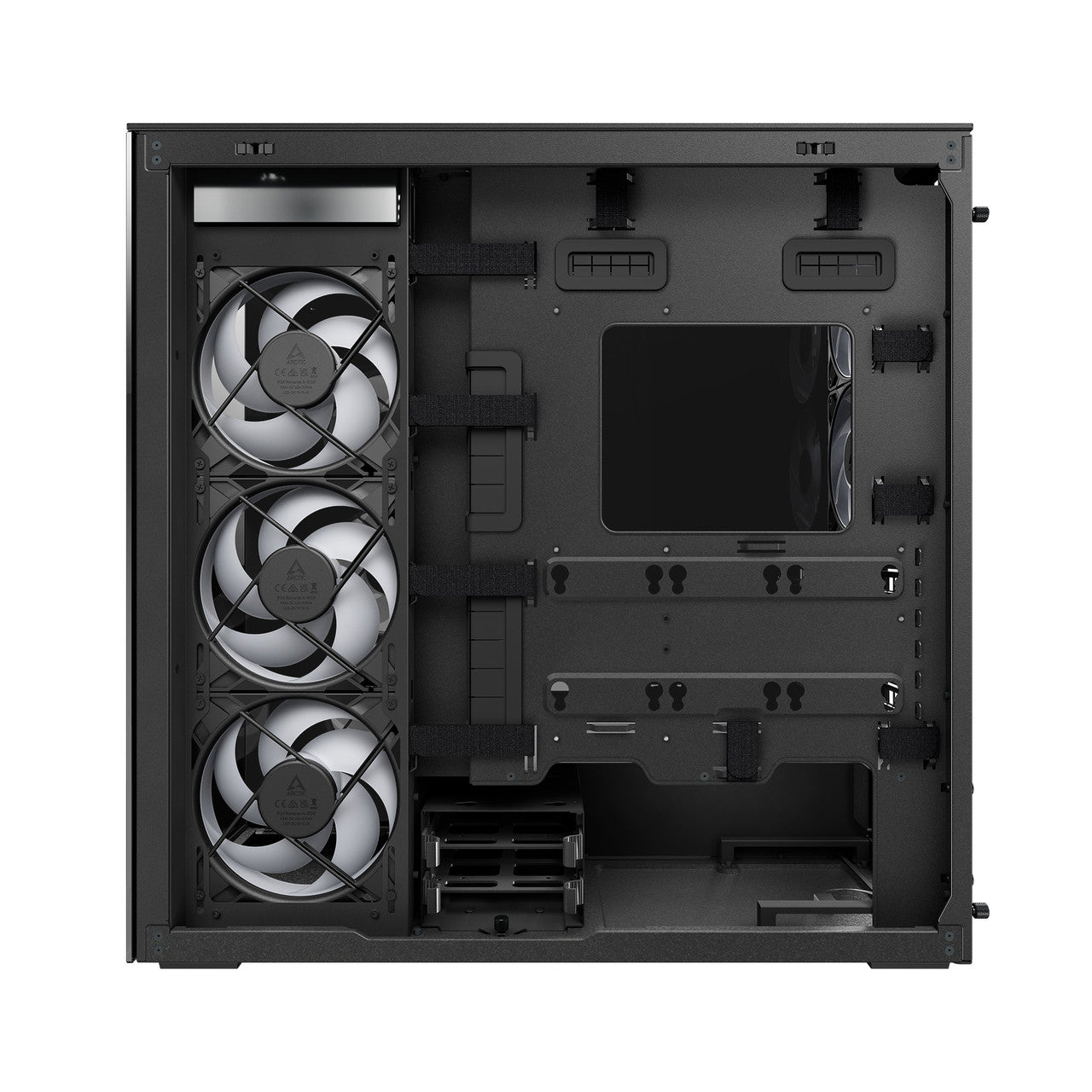 Arctic Xtender VG PC Case-Mid Tower-Tempered Glass Panel-Included A-RGB Fans-Vertical GPU Mounting Kit (Black) ACPCC00016A