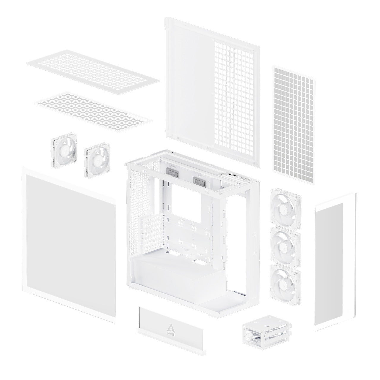Arctic Xtender PC Case-Mid Tower-Tempered Glass Panel-Included A-RGB Fans (White) ACPCC00014A