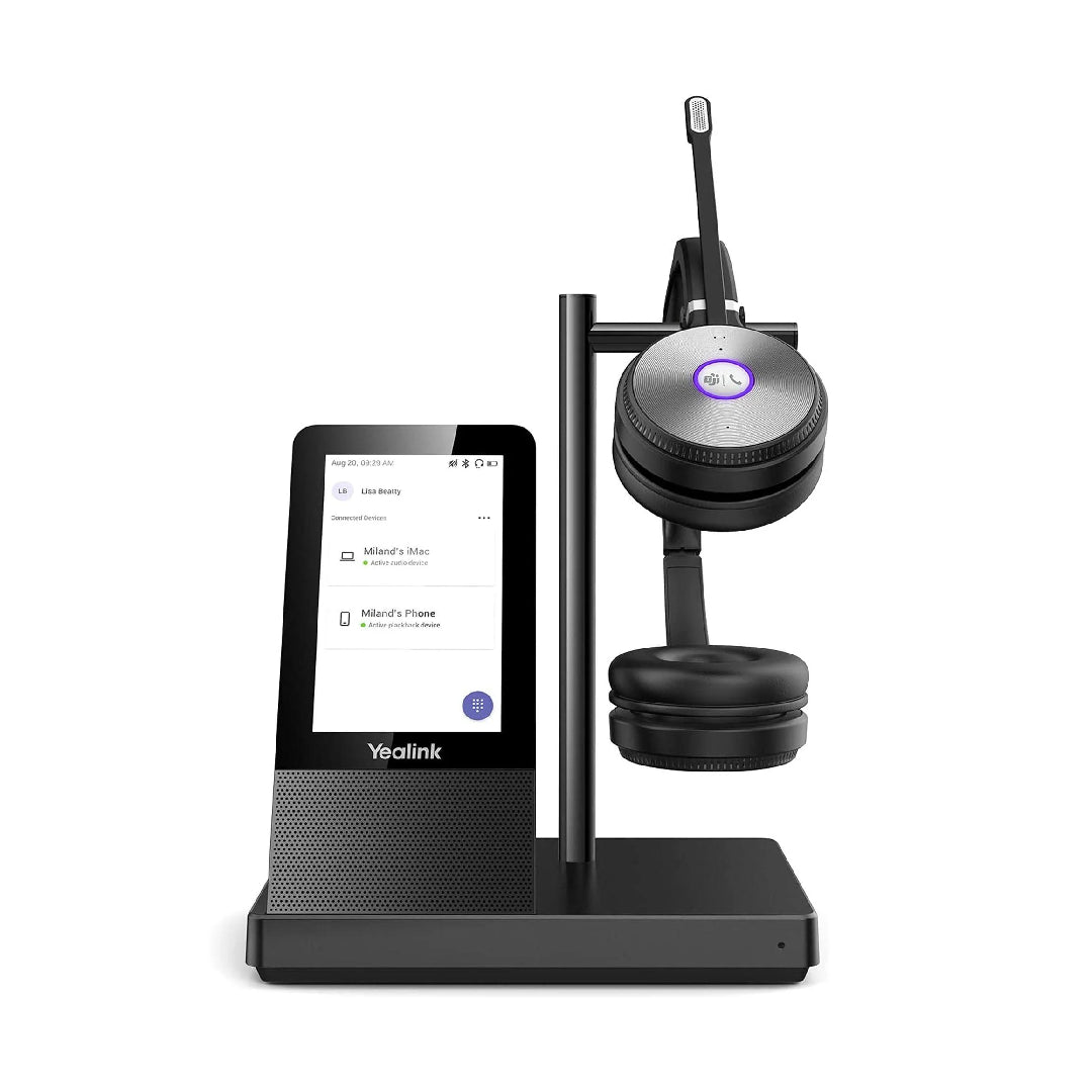 Yealink WH66 Dual Teams Wireless Headset | DECT | 4" Touchscreen | Full-Duplex Speaker | 1308003