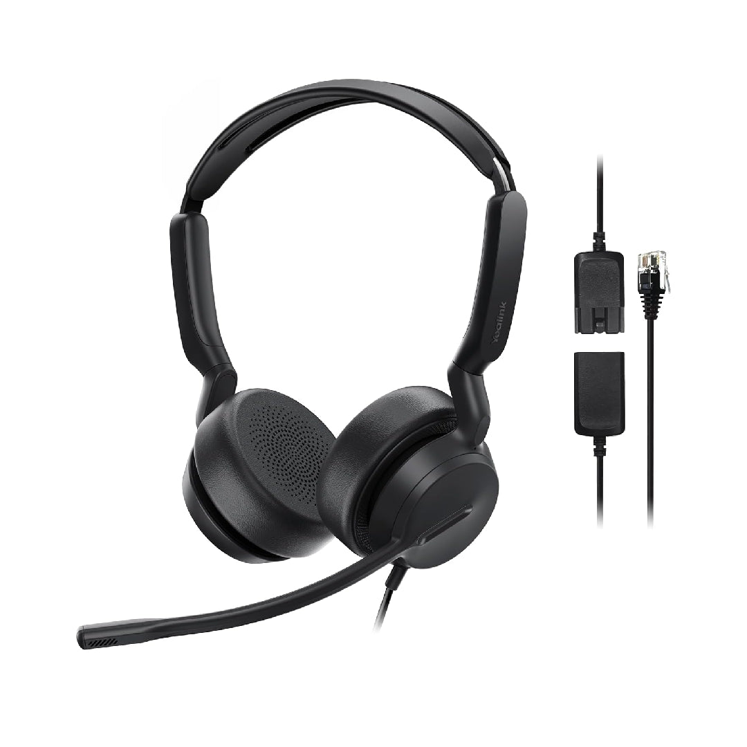 Yealink YHS36 E2 Dual Wired Headset | Quick Disconnect (QD) | Dual Ear | Noise-Canceling Microphone | 1308231