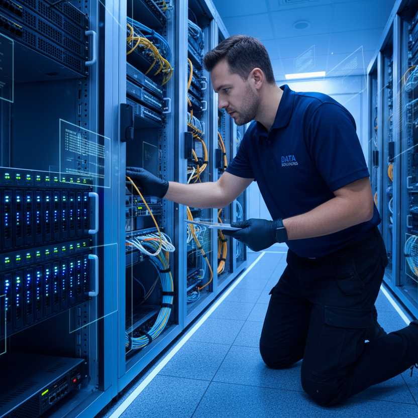 a guy working checking in nas room 