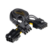 AAAwave Single Female 6 Pin PCI-E to Dual Male 6+2 Pin PCI-E Cable with Braided Sleeved
