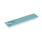 Rectangular blue bar with text on a white background