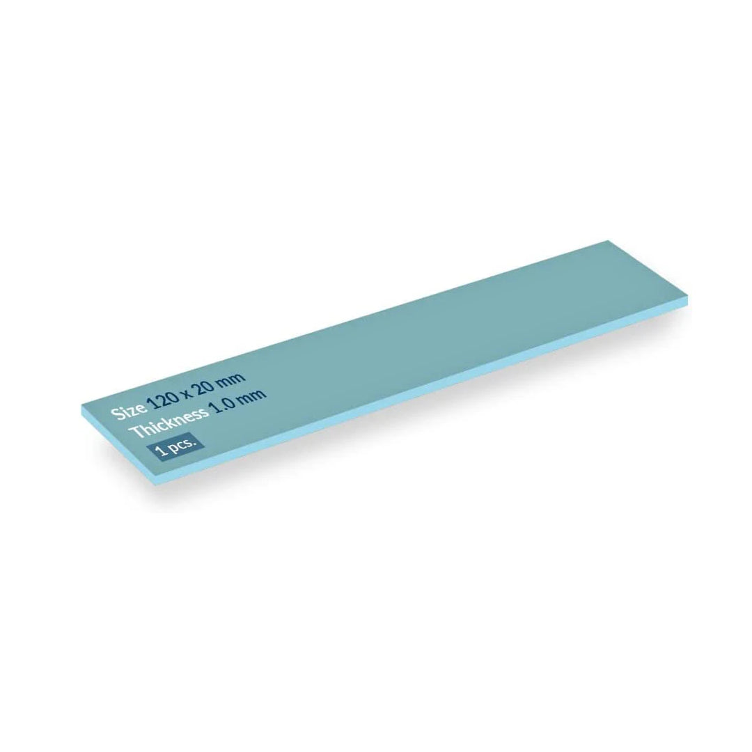 Rectangular blue bar with text on a white background