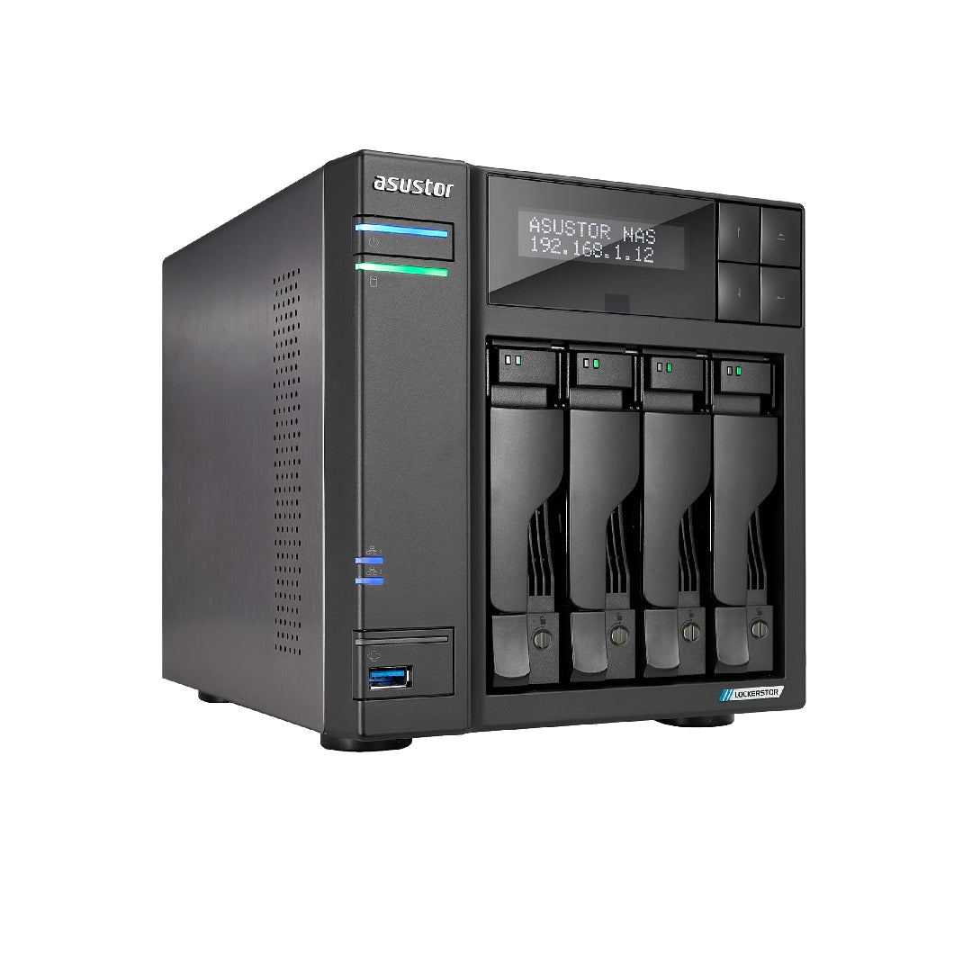 Asustor LOCKERSTOR 4 Gen 2, Medium Business 4-Bays NAS, Intel Quad-Core 2.0GHz CPU, 2.5GbE Port, 4GB DDR4 RAM, Network Attached Storage (Diskless) AS6704T