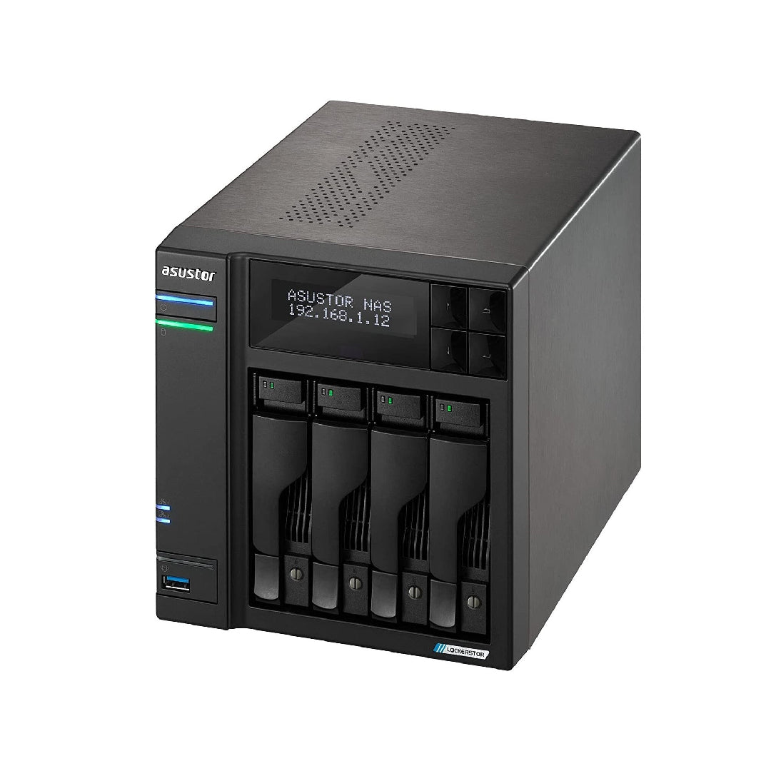 Asustor LOCKERSTOR 4 Gen 2, Medium Business 4-Bays NAS, Intel Quad-Core 2.0GHz CPU, 2.5GbE Port, 4GB DDR4 RAM, Network Attached Storage (Diskless) AS6704T