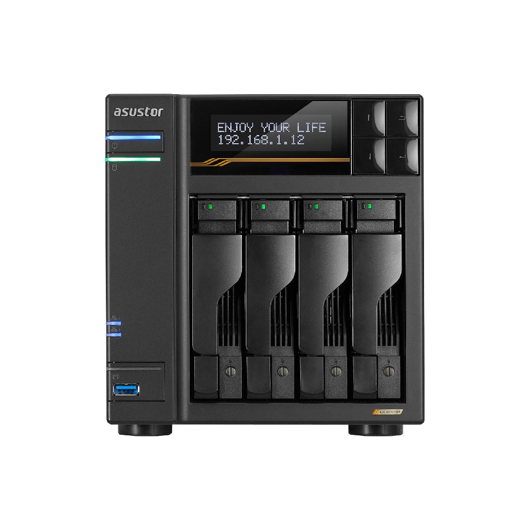 Asustor LOCKERSTOR 4 Gen 2, Medium Business 4-Bays NAS, Intel Quad-Core 2.0GHz CPU, 2.5GbE Port, 4GB DDR4 RAM, Network Attached Storage (Diskless) AS6704T