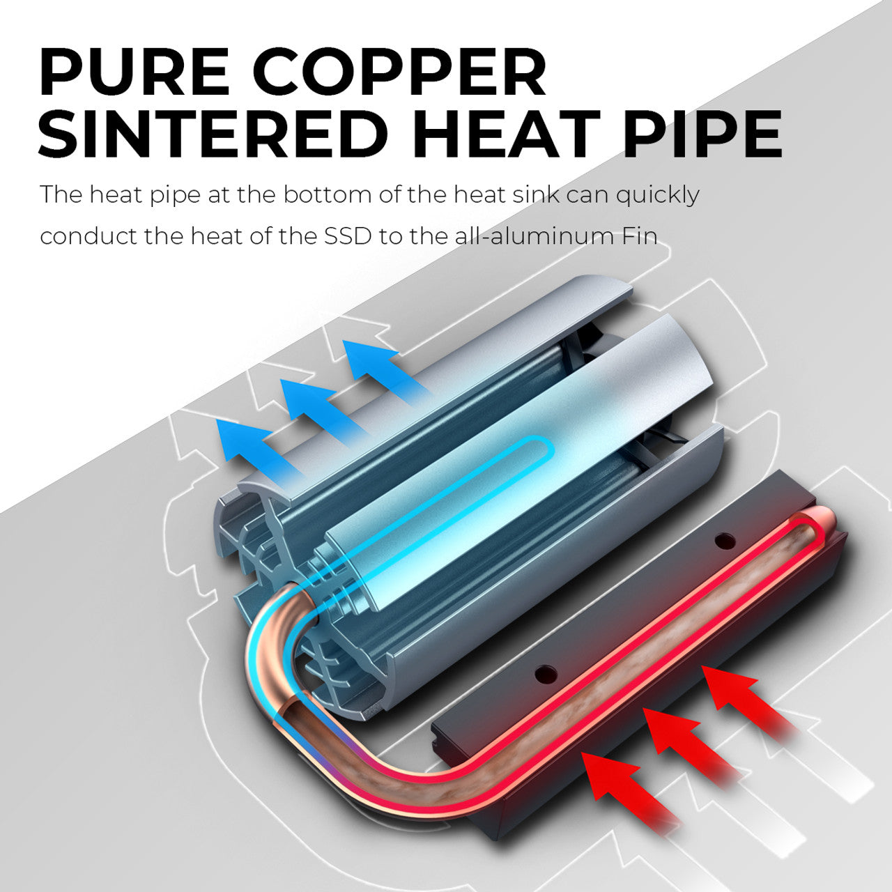 Titanium Micro Nitro Flex M.2 SSD M.2 2280 SSD Rocket Heatsink Built-in 30mm PWM Cooling Fan TMHSFM9NITROFLEX
