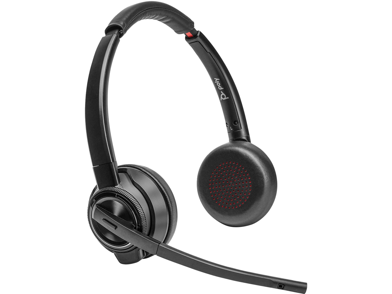 Poly Savi 8420 Office Headset Teams Stereo Wireless Bluetooth/DECT 590.6 ft On-ear Noise Cancelling 8L7F5AA#ABA