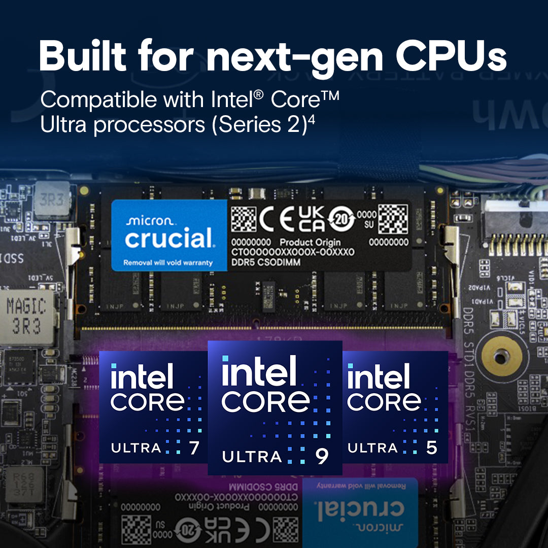 Crucial 16GB DDR5-6400 CSODIMM Laptop Memory | 262-pin | AI PC Ready | CT16G64C52CS5