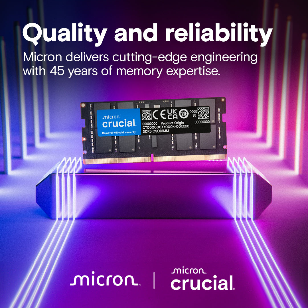 Crucial 16GB DDR5-6400 CSODIMM Laptop Memory | 262-pin | AI PC Ready | CT16G64C52CS5
