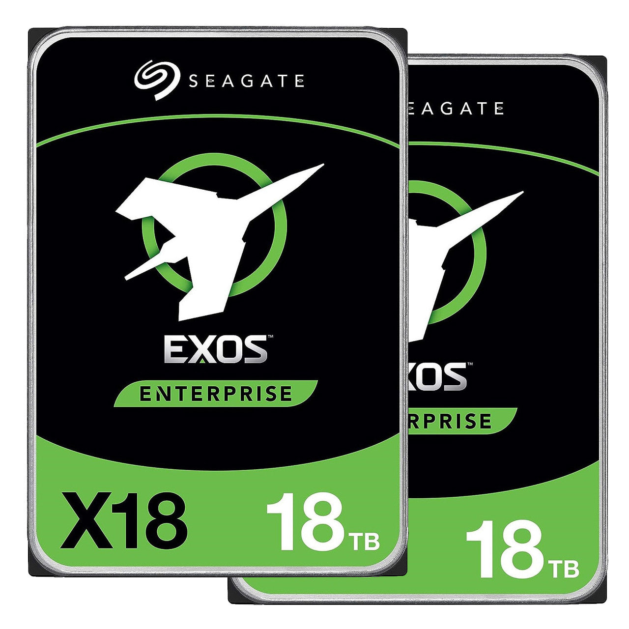 Seagate Exos X18 18 TB Enterprise HDD 7200RPM SATA 256MB Cache 3.5" ST18000NM000J - (Pack of 2)