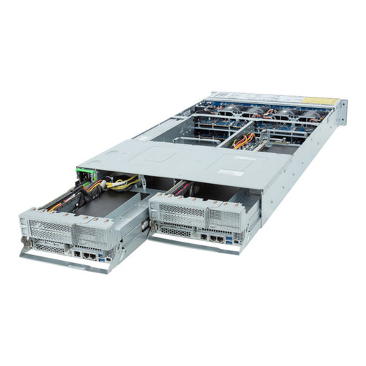Gigabyte 2U High Density Server Barebone - AMD EPYC 9004, 2-Node Dual CPU, 4x Gen 5 x16 GPU, 4X Gen4 NVMe Bays H233-Z80-AAW1