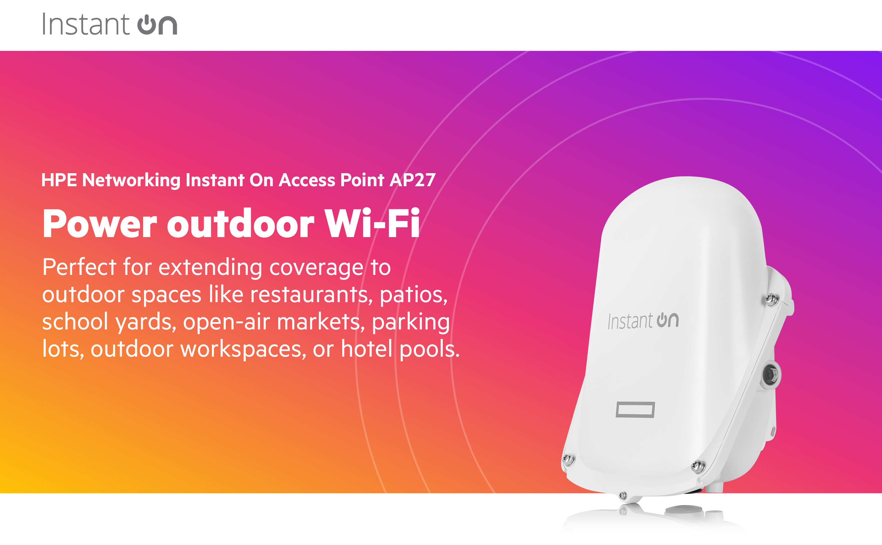 HPE Networking Instant On Access Point AP27 2x2 WiFi 6 Outdoor Wireless Access Point (5 Pack) | Power Source Not Included | US Model (S1T36A-5PACK)