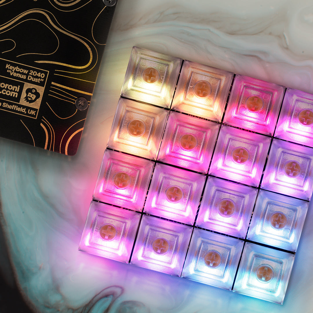 It features hot-swappable clicky switches for satisfying tactile feedback and effortless customization.