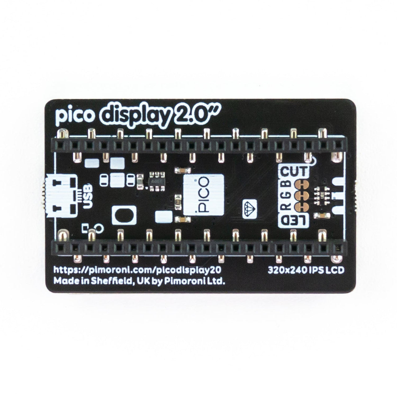 Pimoroni Pico Display Pack 2.0 by Pimoroni LCD display for Raspberry Pi Pico, with four buttons, an RGB LED PIM580