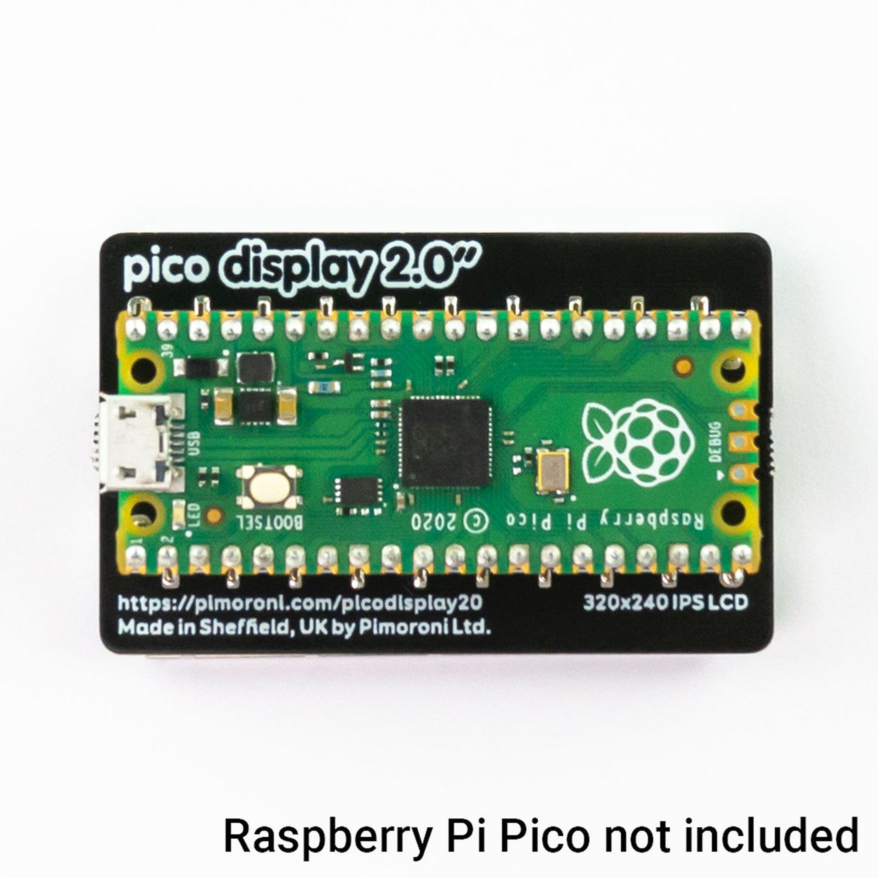 Pimoroni Pico Display Pack 2.0 by Pimoroni LCD display for Raspberry Pi Pico, with four buttons, an RGB LED PIM580