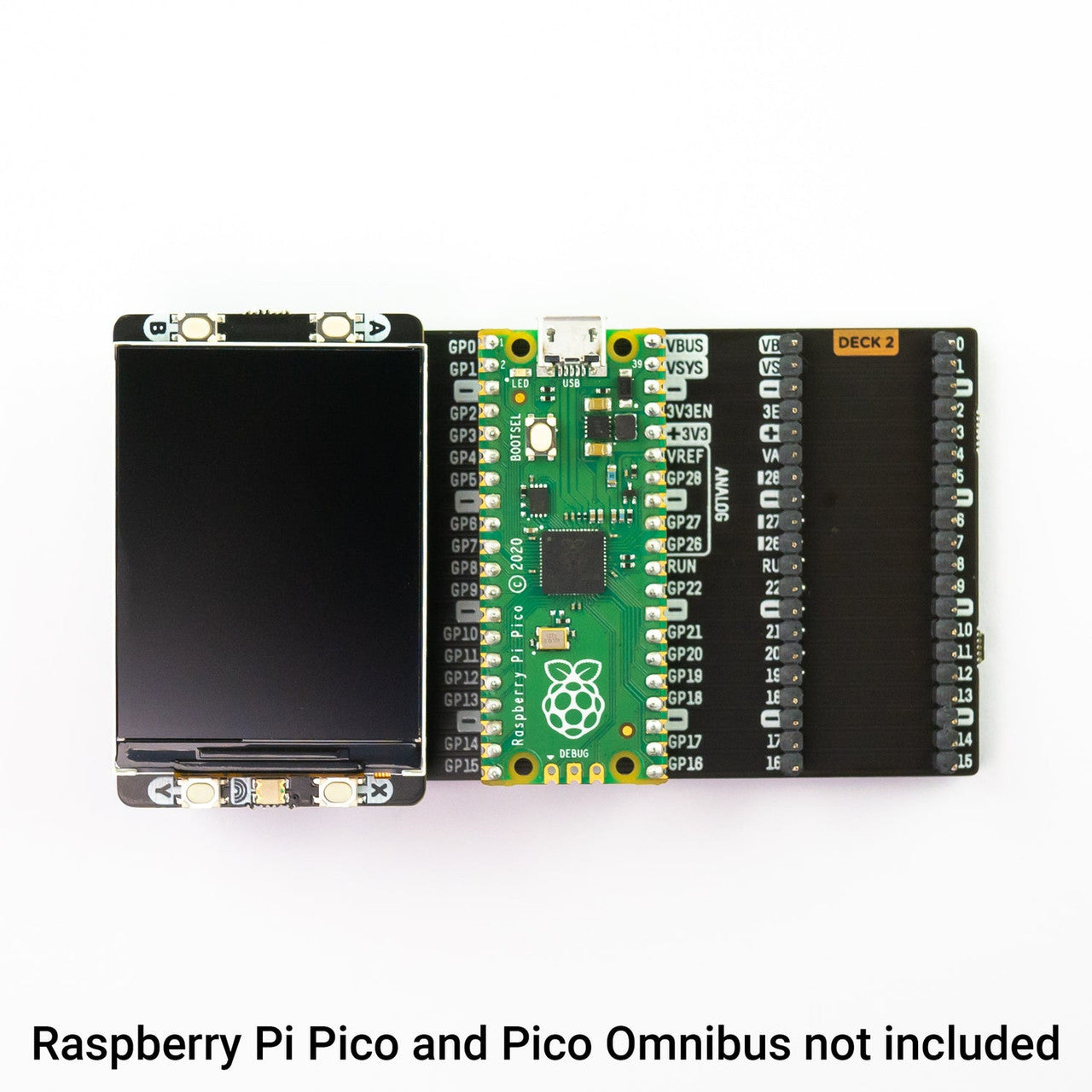 Pimoroni Pico Display Pack 2.0 by Pimoroni LCD display for Raspberry Pi Pico, with four buttons, an RGB LED PIM580