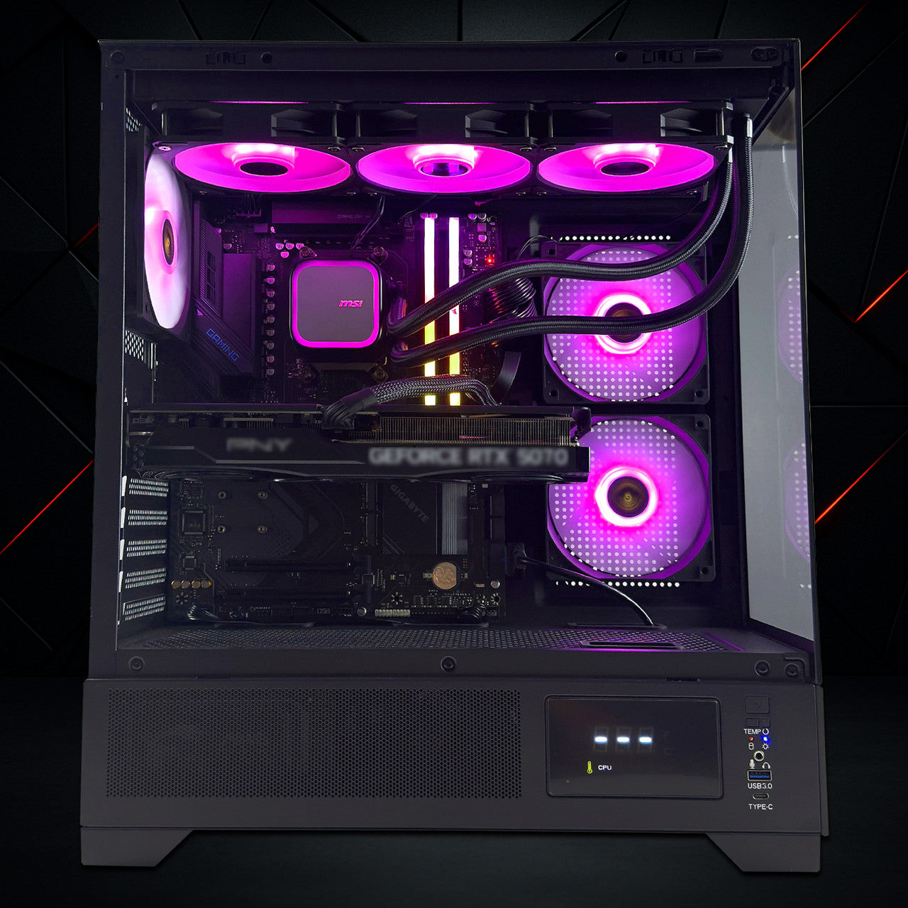 Hachiman PC Tora Gaming PC, AMD Ryzen 7 7800X3D, Radeon RX 9070XT 16GB, 32GB DDR5 6400MHz RGB, 2TB Gen4 NVMe SSD, 360 A-RGB AIO, Wi-Fi 6, Windows 11 Home, Desktop Computer