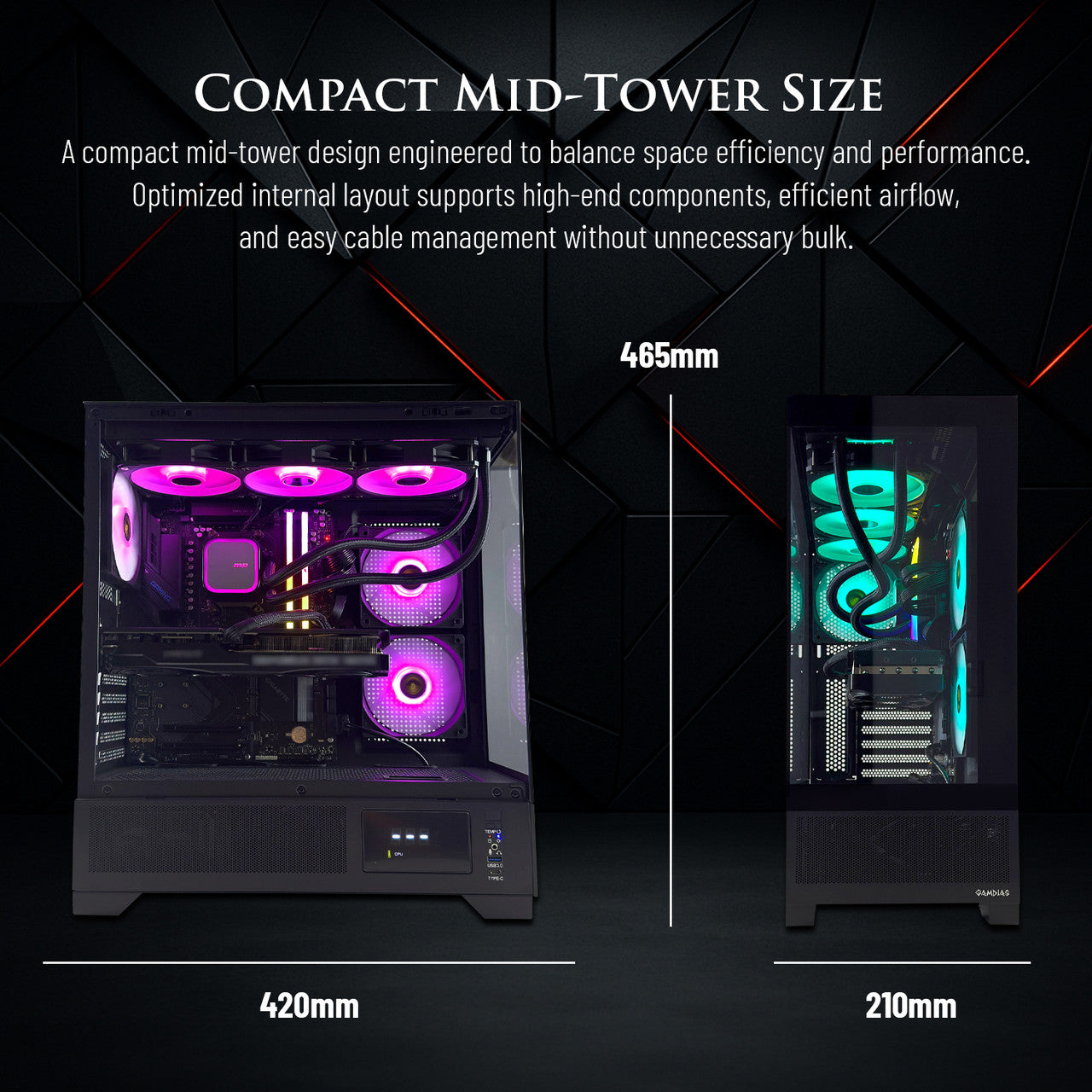 Hachiman PC Tora Gaming PC, AMD Ryzen 7 7800X3D, Radeon RX 9070XT 16GB, 32GB DDR5 6400MHz RGB, 2TB Gen4 NVMe SSD, 360 A-RGB AIO, Wi-Fi 6, Windows 11 Home, Desktop Computer