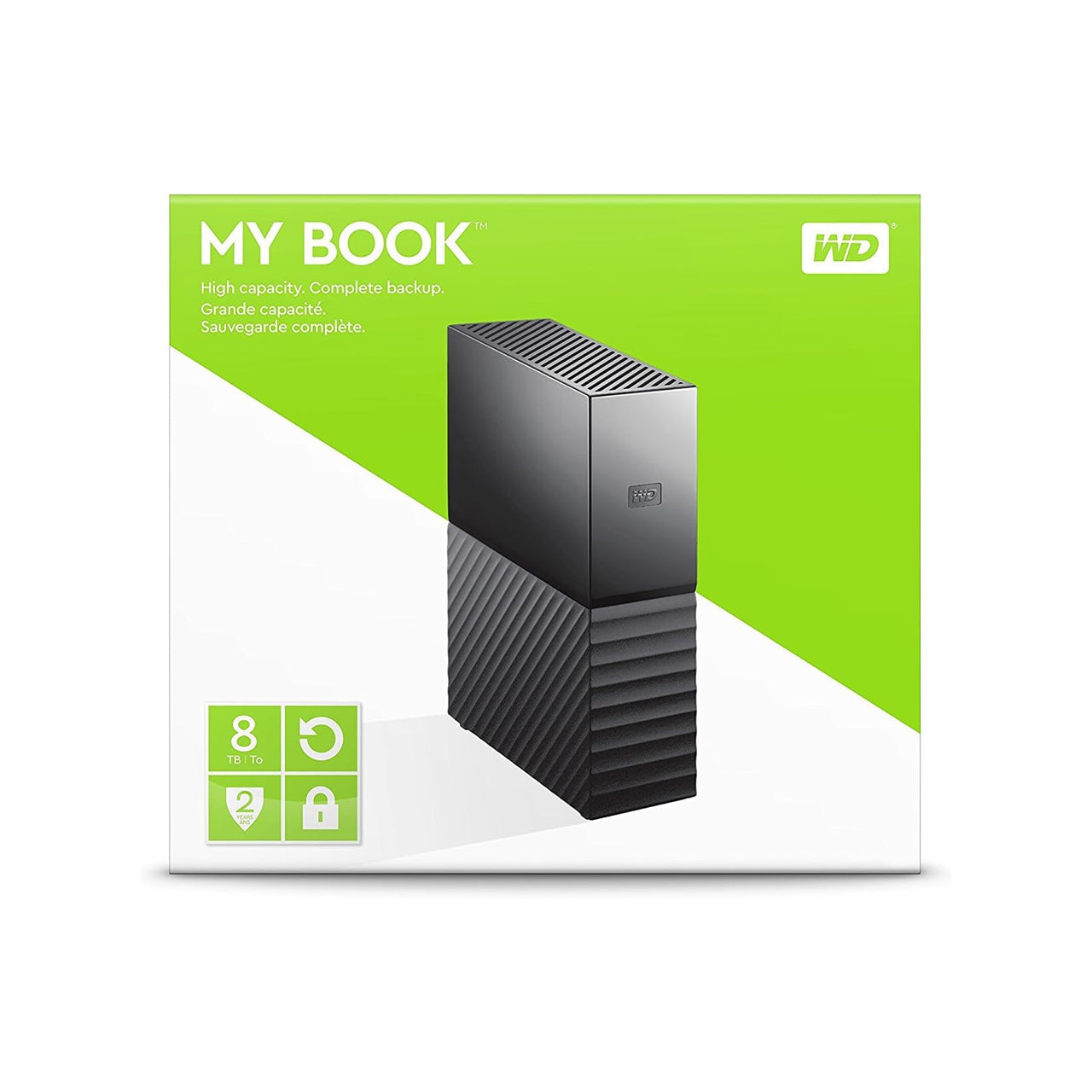 WD My Book 8TB - Rear panel with USB and power input